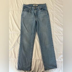 Levi's Women's Straight Crop Leg Jeans - Light Blue